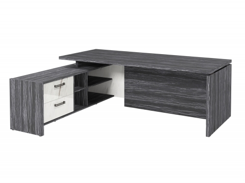 Стол с опорной тумбой FB-121L.GG Древесина Графит/Мрамор Леванто белый Стол с опорной тумбой FB-121L.GG Древесина Графит/Мрамор Леванто белый