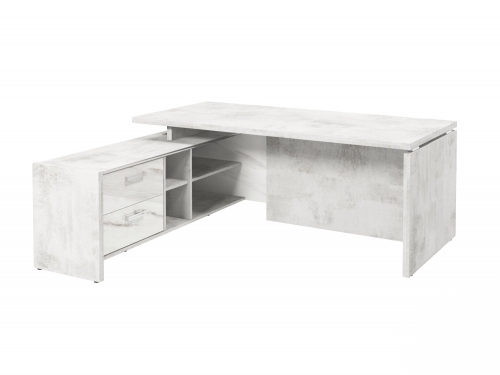 Стол с опорной тумбой FI-119L.GG (L) Хромикс белый/Мрамор Леванто белый Стол с опорной тумбой FI-119L.GG (L) Хромикс белый/Мрамор Леванто белый