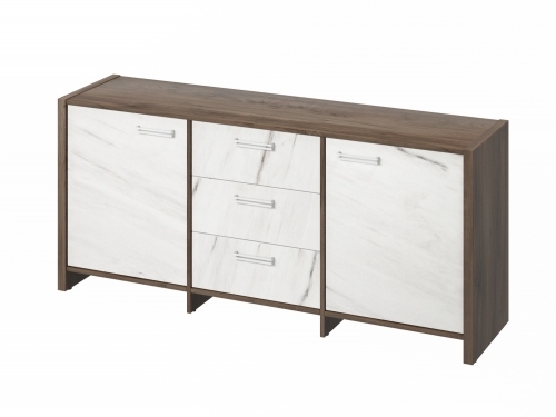 Тумба трехсекционная FI-13-01.G. Орех Пацифик Табак/Мрамор Леванто белый Тумба трехсекционная FI-13-01.G. Орех Пацифик Табак/Мрамор Леванто белый