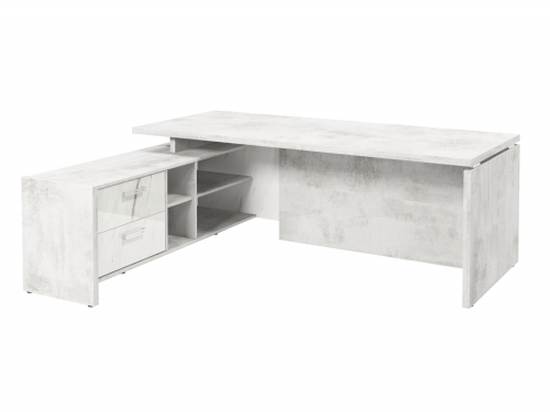 Стол с опорной тумбой FI-121L.GG (L) Хромикс белый/Мрамор Леванто белый Стол с опорной тумбой FI-121L.GG (L) Хромикс белый/Мрамор Леванто белый