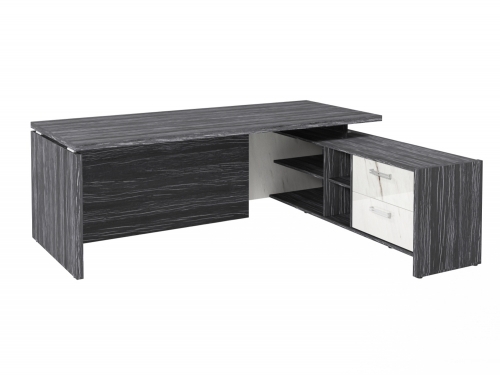 Стол с опорной тумбой FI-121R.GG Древесина Графит/Мрамор Леванто белый Стол с опорной тумбой FI-121R.GG Древесина Графит/Мрамор Леванто белый