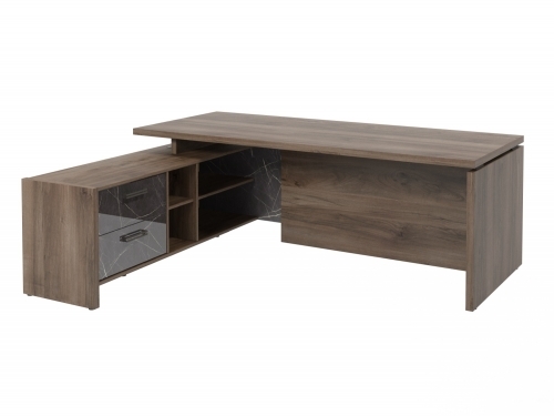 Стол с опорной тумбой FB-121L.GG Орех Пацифик Табак/Камень Пьетра Гриджиа черный Стол с опорной тумбой FB-121L.GG Орех Пацифик Табак/Камень Пьетра Гриджиа черный