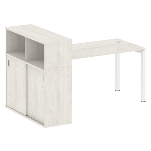 Стол офисный с шкафом-купе на П-обр. м/к Metal System Quattro 50БП.РС-СШК-3.3 фото 4