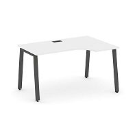 Style Project Стол рабочий эргоном. SN-6A.SPA-021(R) Белый/Металл Антрацит 1380*800/980*750
