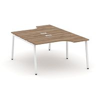 Style Project Рабочая станция эргоном. SN-4A.DRPA-011 Дуб Табак/Металл Белый 1380*1432/1992*750