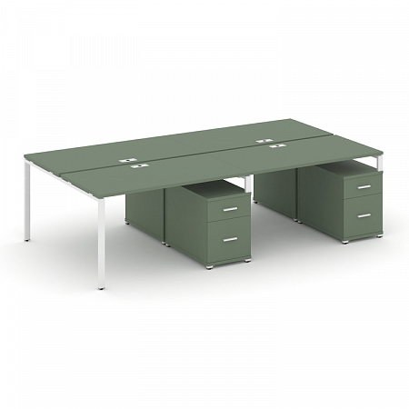 Бенч-система на 4 места с 2 опорными тумбами Concept CN.DRS-324