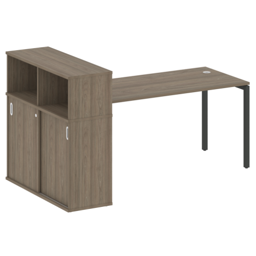Стол офисный с шкафом-купе на П-обр. м/к Metal System Quattro 40БП.РС-СШК-3.4