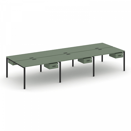 Бенч-система на 6 мест с подвесными тумбами Concept CN.DRS-150