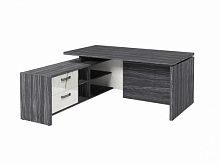 Стол с опорной тумбой FB-117L.GG Древесина Графит/Мрамор Леванто белый