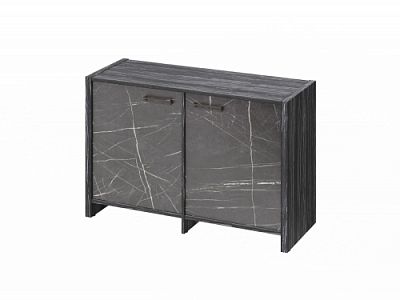 Тумба двухсекционная FB-12-02.G. Древесина Графит/Камень Пьетра Гриджиа черный