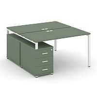 Бенч-система на 2 места с опорной тумбой Concept CN.DRS-301