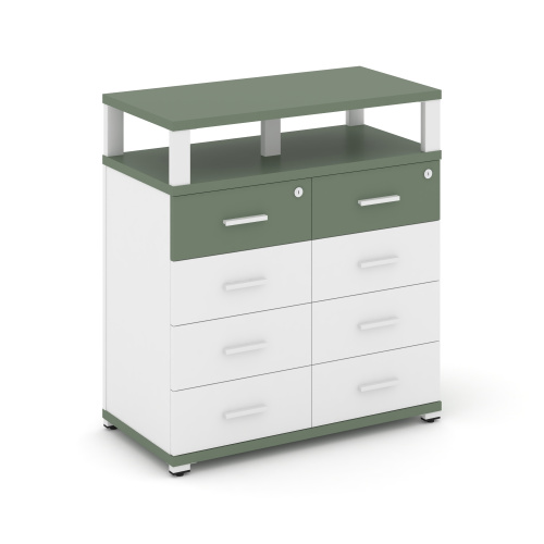 Тумба приставная c 8 ящиками и надставкой Concept CN.TSP-015 W Тумба приставная c 8 ящиками и надставкой Concept CN.TSP-015 W