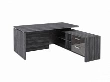 Стол с опорной тумбой FI-117R.GG Древесина Графит/Камень Пьетра Гриджиа черный