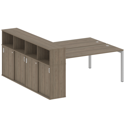 Бенч-система с шкафом-купе на П-обр. м/к Metal System Quattro 50БП.РС-СШК-4.5 фото 2