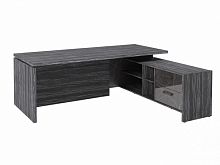 Стол с опорной тумбой FB-121R.GG Древесина Графит/Камень Пьетра Гриджиа черный