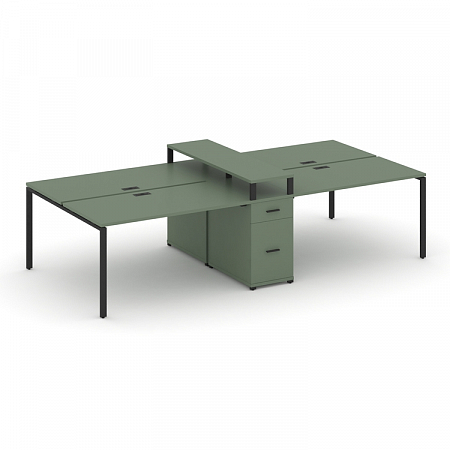 Бенч-система на 4 места с 1 опорной тумбой Concept CN.DRS-437