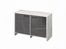 Тумба двухсекционная FB-12-02.G Хромикс белый/Камень Пьетра Гриджиа черный