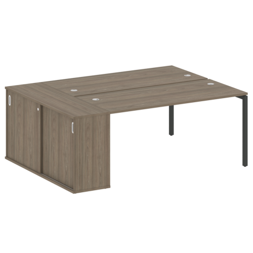 Бенч-система с шкафом-купе на П-обр. м/к Metal System Quattro 40БП.РС-СШК-1.4