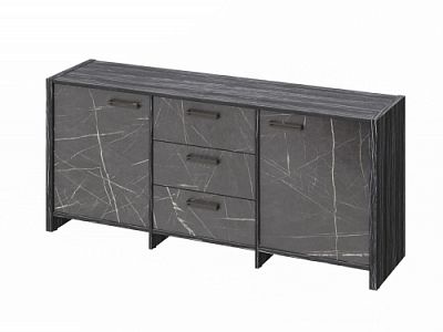 Тумба трехсекционная FB-13-01.G. Древесина Графит/Камень Пьетра Гриджиа черный