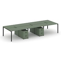 Бенч-система на 6 мест с 2 опорными тумбами Concept CN.DRS-347