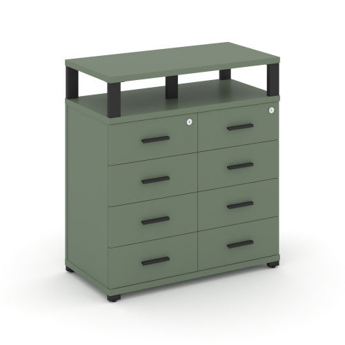 Тумба приставная c 8 ящиками и надставкой Concept CN.TSP-015 B Тумба приставная c 8 ящиками и надставкой Concept CN.TSP-015 B