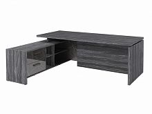 Стол с опорной тумбой FB-121L.GG Древесина Графит/Камень Пьетра Гриджиа черный