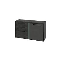 Тумба двухсекционная с дверью стеклянной в профиле и 3 ящиками Greenwood G-681.02R (R)