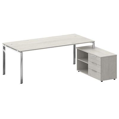 Стол руководителя с тумбой Metal System Direct БГ.СРТ-6.9 (R)