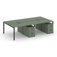 Бенч-система на 4 места с 2 опорными тумбами Concept CN.DRS-323