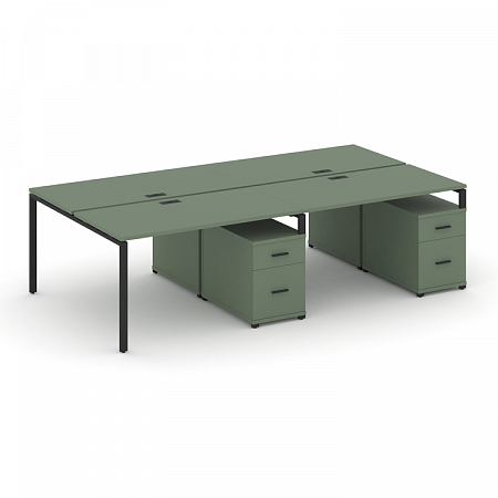 Бенч-система на 4 места с 2 опорными тумбами Concept CN.DRS-324