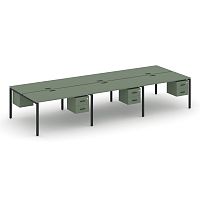 Бенч-система на 6 мест с подвесными тумбами Concept CN.DRS-154