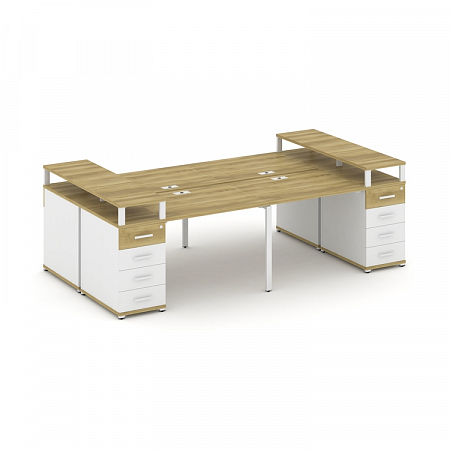 Бенч-система на 4 места с 2 опорными тумбами Concept CN.DRS-441