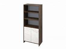 Шкаф для документов FI-672.G Орех Пацифик Табак/Мрамор Леванто белый