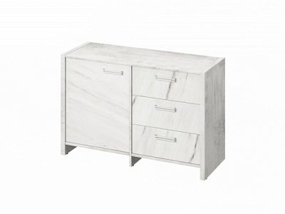 Тумба двухсекционная FI-12-01.G Хромикс белый/Мрамор Леванто белый