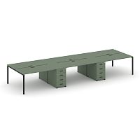 Бенч-система на 6 мест с 2 опорными тумбами Concept CN.DRS-451