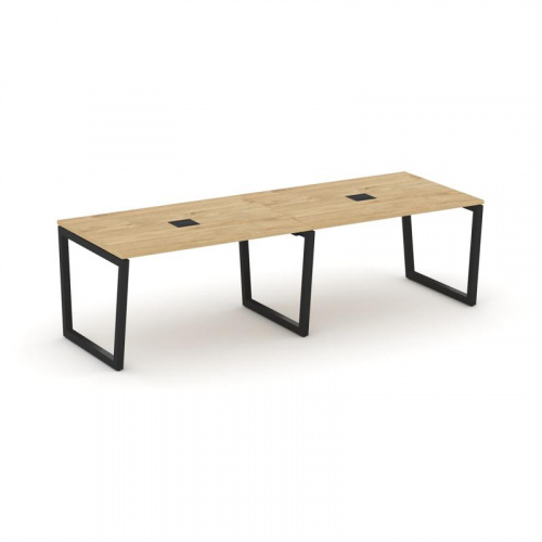 Style Project Стол переговорный SN-5T2.SPRG-011 Акация Лорка/Металл Антрацит/Заглушка Металл Антраци Style Project Стол переговорный SN-5T2.SPRG-011 Акация Лорка/Металл Антрацит/Заглушка Металл Антраци