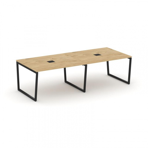 Style Project Стол переговорный SN-4T2.SPRG-044 Акация Лорка/Металл Антрацит/Заглушка Металл Антраци