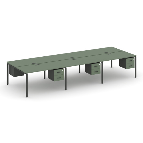 Бенч-система на 6 мест с подвесными тумбами Concept CN.DRS-156 фото 2