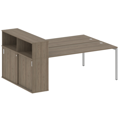 Бенч-система с шкафом-купе на П-обр. м/к Metal System Quattro 40БП.РС-СШК-2.5